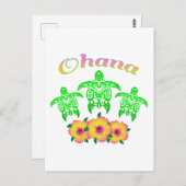 Groene Zee Turtles Hawaiian Ohana Briefkaart (Voorkant / Achterkant)