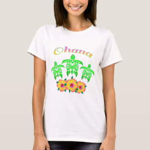Groene Zee Turtles Hawaiian Ohana T-shirt