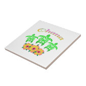 Groene Zee Turtles Hawaiian Ohana Tegeltje (Zijkant)