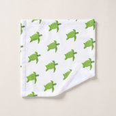 Groene Zee Turtles op White Bad Handdoek (Wasdoekje)