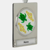 Groene Zee Verzilverd Banner Ornament (Rechts)
