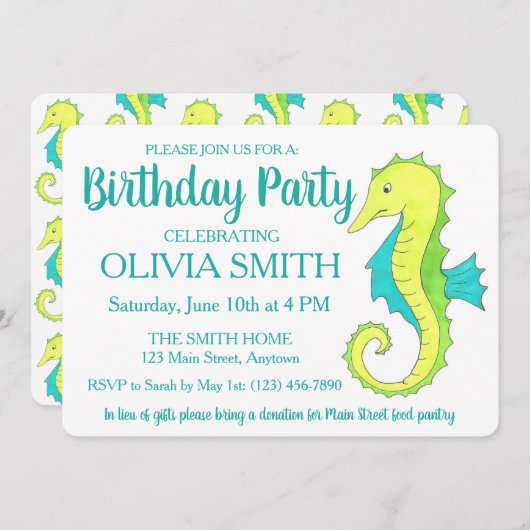 Groene zeebaars Zee Paardenbloem Kaart (Voorkant / Achterkant)