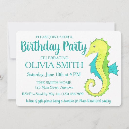 Groene zeebaars Zee Paardenbloem Kaart (Voorkant)