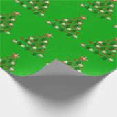 Groene Zeeen kerstbomen Cadeaupapier (Hoek)