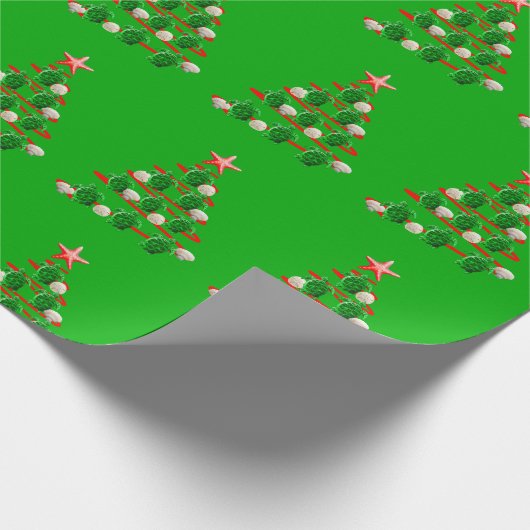 Groene Zeeen kerstbomen Cadeaupapier (Hoek)