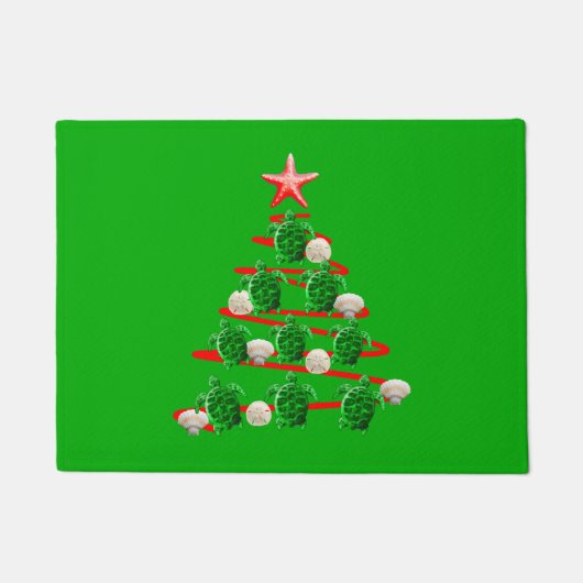 Groene Zeeen kerstbomen Deurmat (Voorkant)