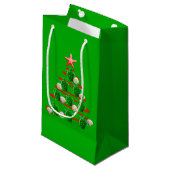 Groene Zeeen kerstbomen Klein Cadeauzakje (Voorkant Gekanteld)