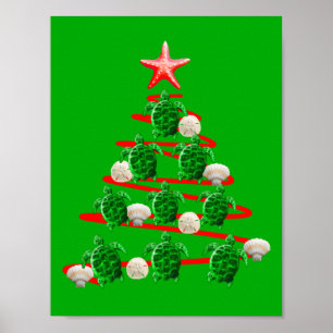 Groene Zeeen kerstbomen Poster