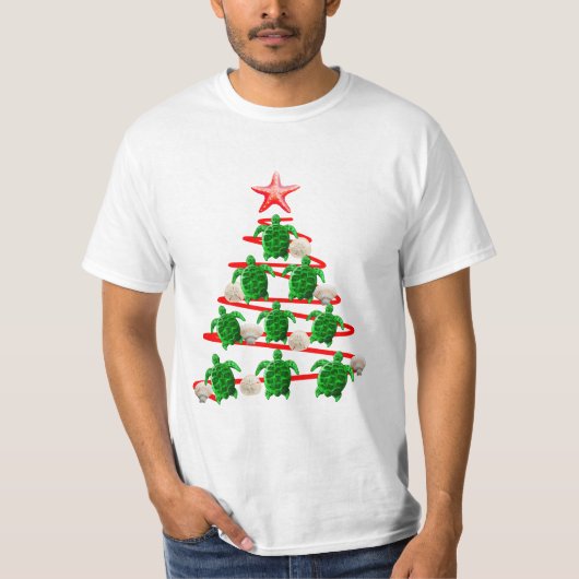 Groene Zeeen kerstbomen T-shirt (Voorkant)