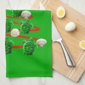 Groene Zeeen kerstbomen Theedoek (Quarter Fold)