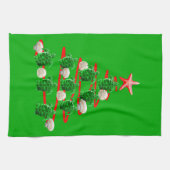 Groene Zeeen kerstbomen Theedoek (Horizontaal)