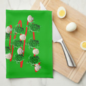 Groene Zeeen kerstbomen Theedoek (Quarter Fold)