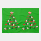 Groene Zeeen kerstbomen Theedoek (Horizontaal)