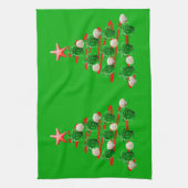 Groene Zeeen kerstbomen Theedoek (Verticaal)