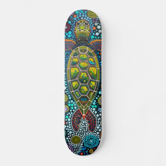 Groene Zeeen schildpad - Aboriginal - Skateboard D (Voorkant)