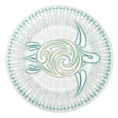 Groene Zeeen schildpad en mandala | nautisch Keramische Knop (Voorkant)