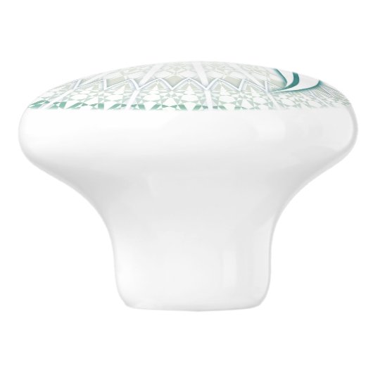 Groene Zeeen schildpad en mandala | nautisch Keramische Knop (Zijkant)