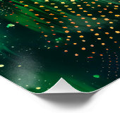 Groene Zeeen Schildpad in Aborigine Dot Art Style Perfect Poster (Hoek)