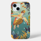Groene Zeeen schildpad zwemt in de Stille Oceaan Case-Mate iPhone Case (Achterkant)