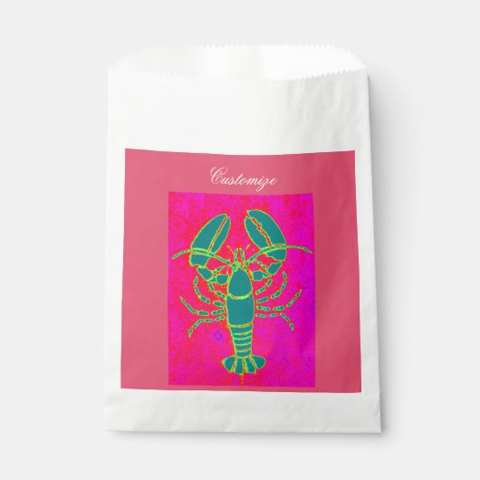 Groene zeekreeft rood bedankzakje (Voorkant)