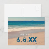 Groene Zeekust Save the Date Briefkaart (Voorkant / Achterkant)
