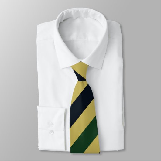 Groene zeemacht en gouden Stropdas met diagonaal s (Gebonden)