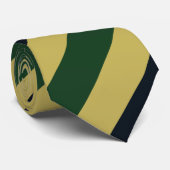 Groene zeemacht en gouden Stropdas met diagonaal s (Opgerold)