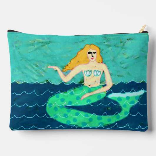 Groene Zeemeermin Abstract schilderij Etui (Achterkant)