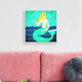 Groene Zeemeermin Abstracte digitale print (Insitu (Woonkamer))