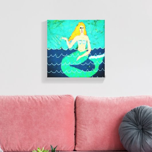 Groene Zeemeermin Abstracte digitale print (Insitu (Woonkamer))