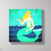 Groene Zeemeermin Abstracte digitale print (Voorkant)