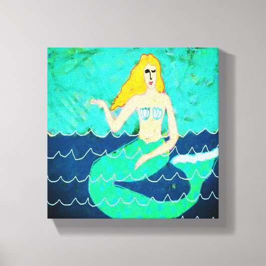 Groene Zeemeermin Abstracte digitale print (Voorkant)