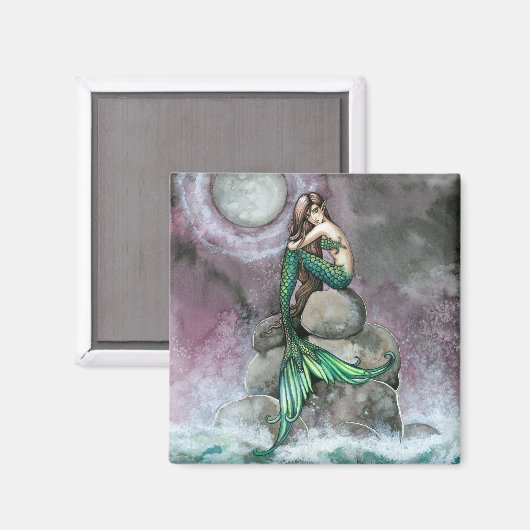 Groene zeemeermin magneet van Molly Harrison (Voorkant / Achterkant)