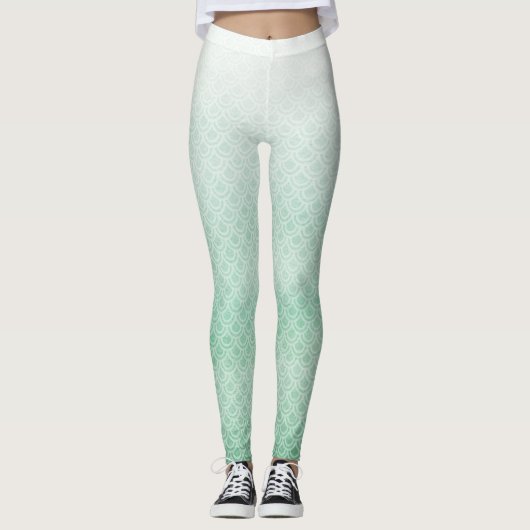 Groene zeemeermin Scaly Legs Leggings (Voorkant)