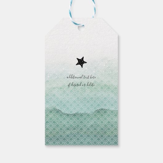 Groene Zeemeermin Verjaardagsfeestgeschenk Labels Cadeaulabel (Achterkant)