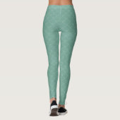 Groene Zeemeermin Vis Schaal Patroon Leggings (Achterkant)