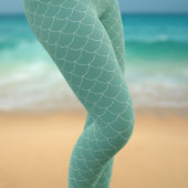 Groene Zeemeermin Vis Schaal Patroon Leggings