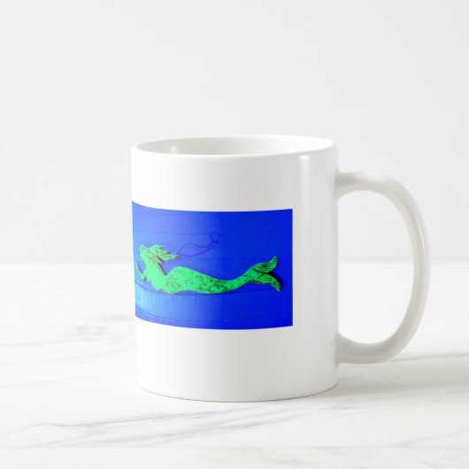Groene zeemeermin zwemmen koffiemok (Rechts)