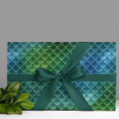 Groene  zeemeermineschalen cadeaupapier