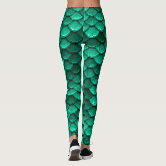 Groene zeemeerminnen leggings (Achterkant)