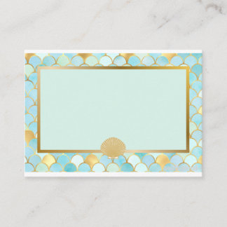 Groene Zeemeerminpartij Gedekte kaarten Plaatskaartje