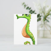 Groene zeepaardje briefkaart (Staand voorkant)
