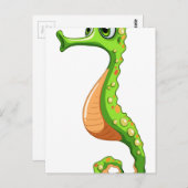 Groene zeepaardje briefkaart (Voorkant / Achterkant)