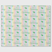 Groene Zeeschelpen Gelukkig Getrouwd Tekst Regenbo Cadeaupapier (Vlak)