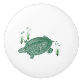 Groene zeeschildpad keramische knop (Voorkant)