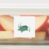 Groene zeeschildpad labels (Aangebracht)