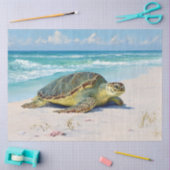 Groene Zeeschildpad Strand Decoupage Tissuepapier (Craft)