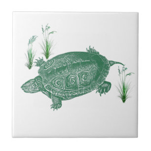 Groene zeeschildpad tegeltje