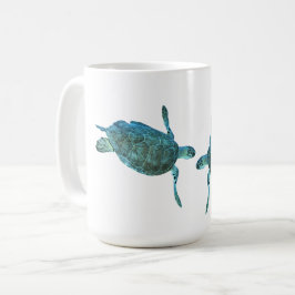 Groene Zeeschildpadden Oceaan Elegant Strand Koffiemok