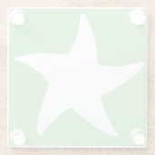 Groene Zeester Glas Onderzetter (Achterkant)